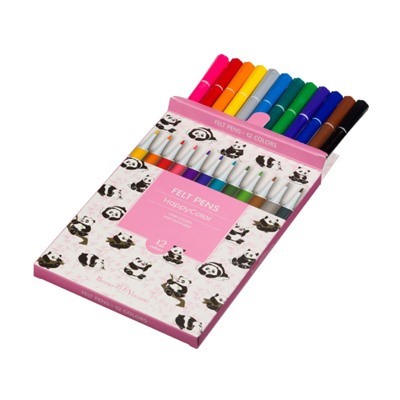 Фломастеры 12цв "СЧАСТЛИВЫЙ ЦВЕТ/HAPPYCOLOR" 32-0023 Bruno Visconti