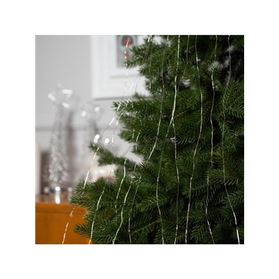 Гирлянда «Конский хвост» 10 нитей по 1 м, IP20, серебристая нить, 100 LED, свечение белое, 8 режимов, 12 В