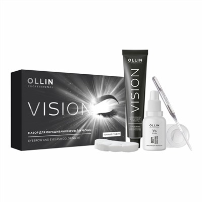 Ollin Набор для окрашивания бровей и ресниц / Vision, темный графит 22371