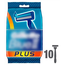 Станок для бритья одноразовый Dʤɪˈlett БЛЮ-2 Plus (10 шт.) с увлажняющей полосой и ручкой из эластомера (Оригинал)