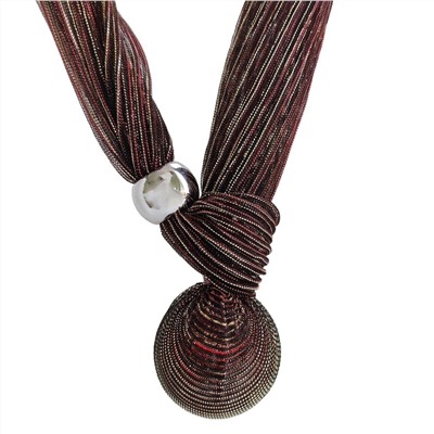 Кулон с текстилем и большой бусиной