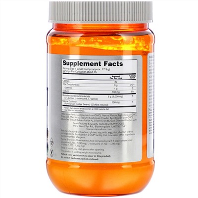 Now Foods, Sports, BCAA Blast, Natural Raspberry, 21.16 oz (600 g)