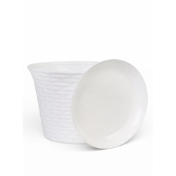 Кашпо для цветов «Ротанг», 8 л, d=27.5 см, h=20.5 см, пластиковое, с поддоном, белое