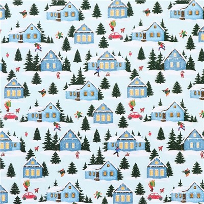 Бумага упаковочная крафтовая «Новогоднее утро», 50×70 см