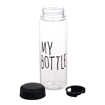 Бутылка для воды My bottle, 500 мл, 19.5×6 см, чехол в комплекте, черная