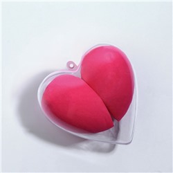 Спонжи для макияжа «Сердце», в футляре, набор - 2 шт., цвет розовый