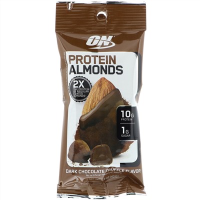 Optimum Nutrition, Белки из миндальных орехов, трюфель из темного шоколада, 12 пакетиков по 1,5 унции (43 г).