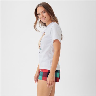 Пижама новогодняя женская (футболка, шорты) KAFTAN Cappy, размер 40-42