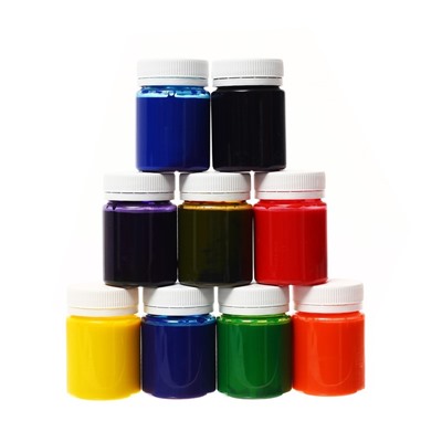 Краска по ткани (шелку), набор 9 цветов × 50 мл, ЗХК Decola «Батик» акриловая на водной основе, (4441449)