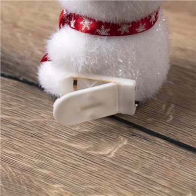 Светодиодная фигура «Медвежонок в бабочке» 9×12×8 см, флок, батарейки CR2032×2 (не в комплекте), свечение тёплое белое