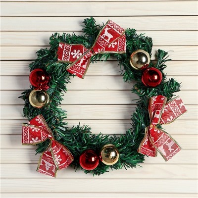 Венок новогодний d=22 см «Зимнее волшебство. Уютная сказка» с бантиками