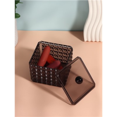 УЦЕНКА Органайзер с крышкой 1секц Black Secret 9.5×9.5×7 см чёрн пакет вклад QF