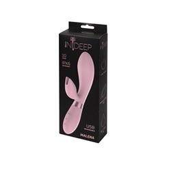 Розовый вибратор-кролик Indeep Malena - 21,5 см.