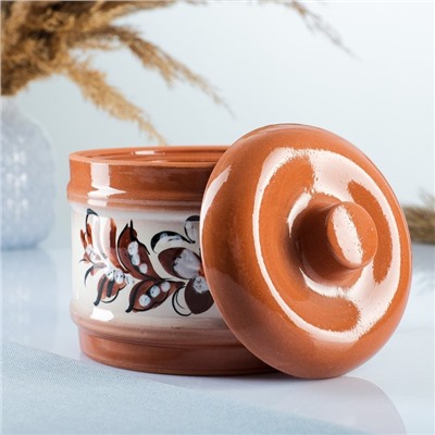 Банка для сыпучих продуктов Кунгурская керамика «Виктория», 900 мл, коричневая