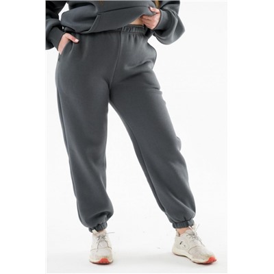 Брюки 89603 с начесом теплые костюмные (Графитовый)