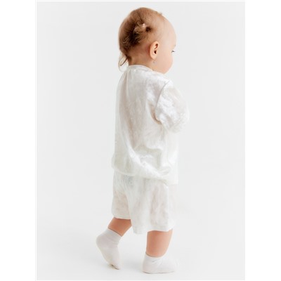 Костюм (шорты и футболка) Крошка Я «Бархат», рост 74-80 см, белый