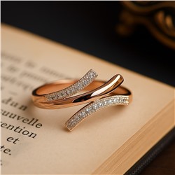 Кольцо 18 р ювелирная бижутерия коллекция "Дубай" покрытие позолота, вставка: цирконы, цвет: прозрачный, арт.007.225-18