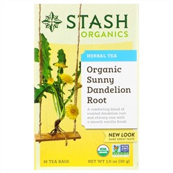 Stash Tea, травяной чай, корень органического солнечного одуванчика, 18 чайных пакетиков, 30 г (1,0 унция)