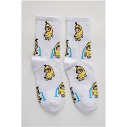 Носки женские Банана - кот (Белый)