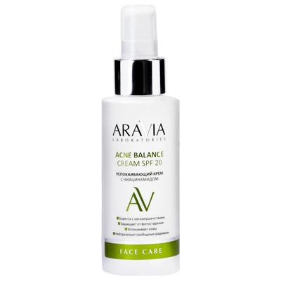 ARAVIA Laboratories Успокаивающий крем с ниацинамидом Acne Balance Cream SPF 20 100 мл