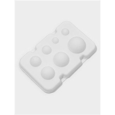 Форма для муссовых десертов и выпечки из 2 частей Доляна «Шарики», силикон, 13×8.5×3 см, 7 ячеек (d=1-3.5 см), белая
