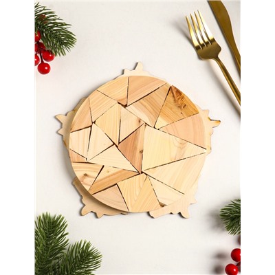 Подставка под горячее «Лошадь в цветах», 20 см, можжевельник