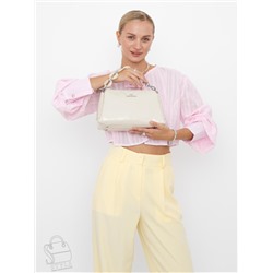 Сумка женская кожаная 1230-2Y apricot white Polina&Eiterou