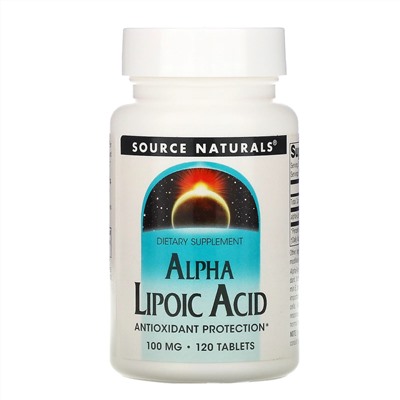 Source Naturals, Альфа-липоевая кислота, 100 мг, 120 таблеток