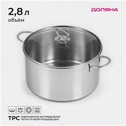 Кастрюля Доляна «Грейт», 2.8 л, капсульное дно, индукция, нержавеющая сталь