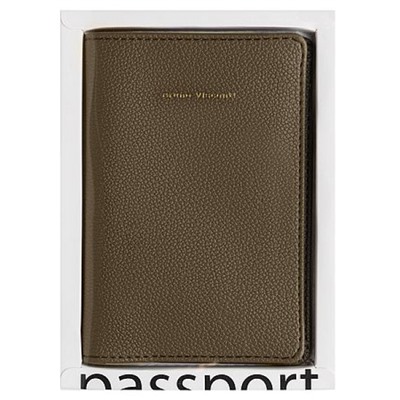 Обложка для паспорта оливковый,кожзам 3-619/07 Bruno Visconti