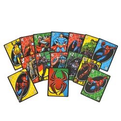 Карточная игра "Супергерои" UNO минута 92х130х22 мм.