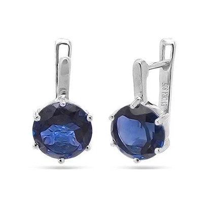 Серьги из серебра танзанит выращ., Момент