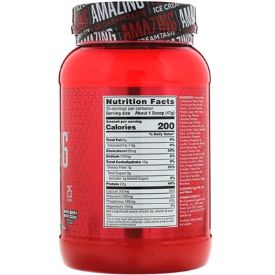 BSN, Syntha-6, ягодный вафельный рожок, 2,59 ф. (1,17 кг)