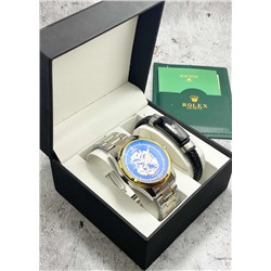 Подарочный набор для мужчины часы и браслет + коробка #22853432