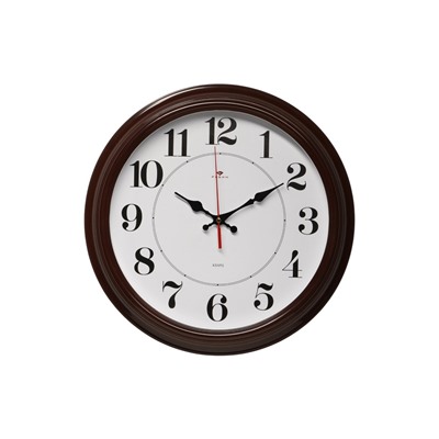Часы настенные, интерьерные «Рубин», бесшумные, d=35 см, коричневые