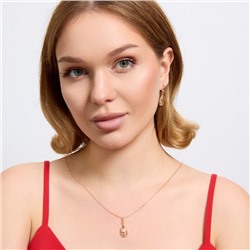 Комплект ювелирной бижутерии коллекция "Дубай" серьги и кулон, покрытие позолота, арт.314.899