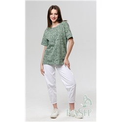Футболка "Лица" oversize оливка