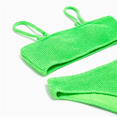 Купальник раздельный однотонный женский MINAKU, размер 48, зелёный