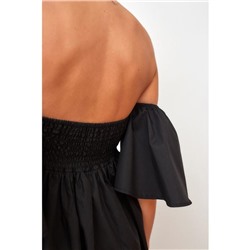 Платье с открытыми плечами MIST, размер 48, цвет чёрный