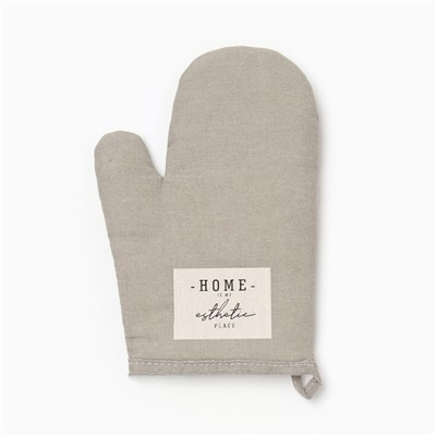 Варежка Этель «HOME», цвет серый, 26×16 см, 50%хл, 50%лен