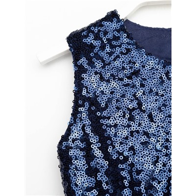 Платье нарядное для девочки KAFTAN, с пайетками, 134-140, синее