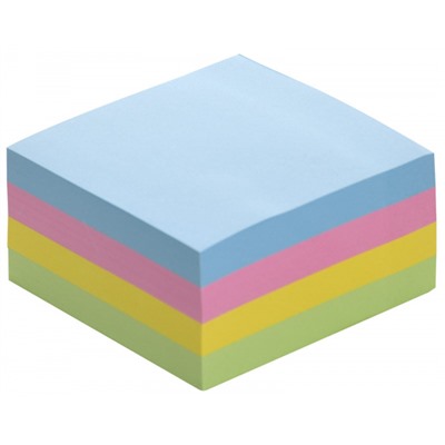 Бумага для заметок с клеевым краем 76х76 мм 400л ассорти пастель 4 цв. без линовки IFSNS76-4P inФОРМАТ