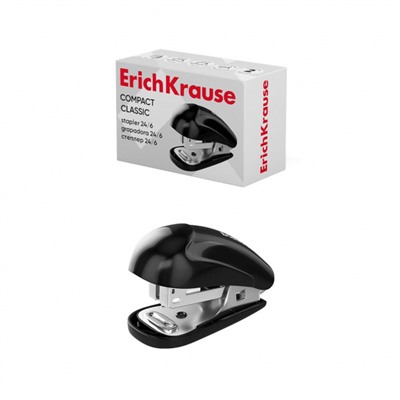 Степлер 24/6 на 20 листов мини 61735 Compact Classic черный ErichKrause