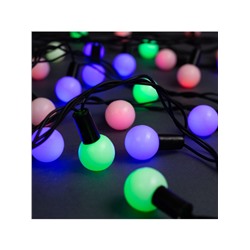 Гирлянда «Нить» 10 м с насадками «Шарики 2.5 см», IP44, тёмная нить, 100 LED, свечение мульти (RG/RB), мигание, 220 В