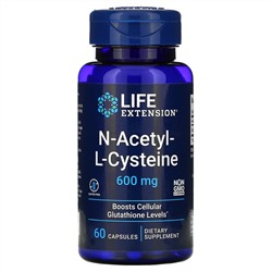Life Extension, N-ацетил-L-цистеин, 600 мг, 60 капсул