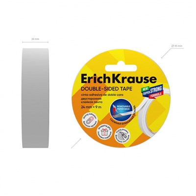 Клейкая лента двусторонняя 24 мм х 9 м 58743 ErichKrause