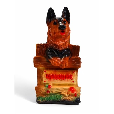 Садовая фигура из гипса «Овчарка на заборе», 20×22×37 см