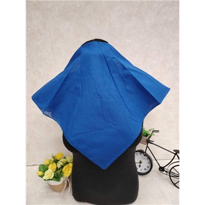 Платок косынка на голову и шею, хлопок, цвет ярко синий