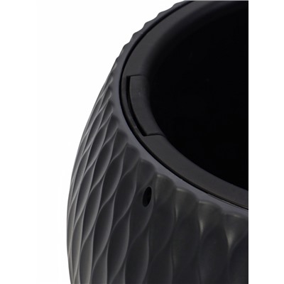 Кашпо для цветов «Жемчужина», 4 л, d=29 см, h=19.5 см, пластик, со вставкой, подвесное, цвет графитовый