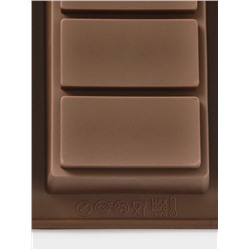 Форма для дубайского шоколада Доляна «Квадраты, полосы, пирамиды», 6 плиток, 27.5×17×2 см, силикон, коричневая